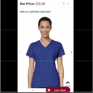 Navy Allheart Scrub top